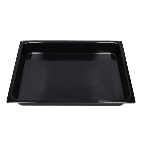 Teglia leccarda Hisense 881874 smaltata nera, ricambio originale forno vista dall'alto