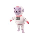 Playtive Peluche Gatto Astronauta Luce Notturna LED, vista frontale con tuta spaziale bianca e casco