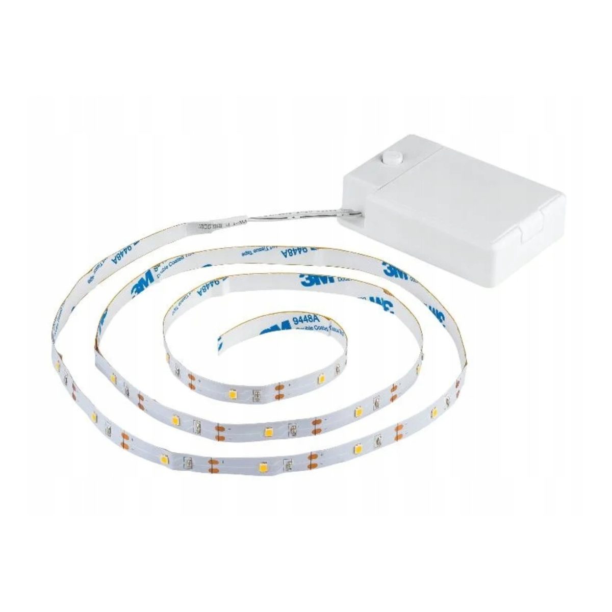 Livarno Striscia LED 1m 4000K - vista prodotto Striscia LED Livarno 30 LED 1m bianco neutro 4000K con box batterie e adesivo 3M