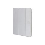 Custodia Tucano plastica riciclata per iPad Pro 11 argento, vista frontale chiusa con pieghe trifold