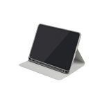 Custodia Tucano per iPad Pro 11 argento con tablet inserito in posizione verticale per la visione