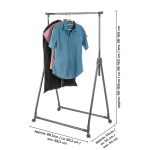 Stander appendiabiti Livarno 160 cm con dimensioni e capi appesi, altezza regolabile 98-160 cm