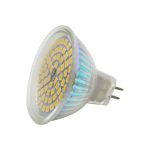 Lampadina LED Livarno Lux GU5.3 30W vista frontale con dettaglio dei chip LED e attacco a due pin