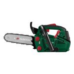 Motosega a benzina Parkside PBBPS 25 ricondizionata, vista laterale con barra 25cm e impugnatura