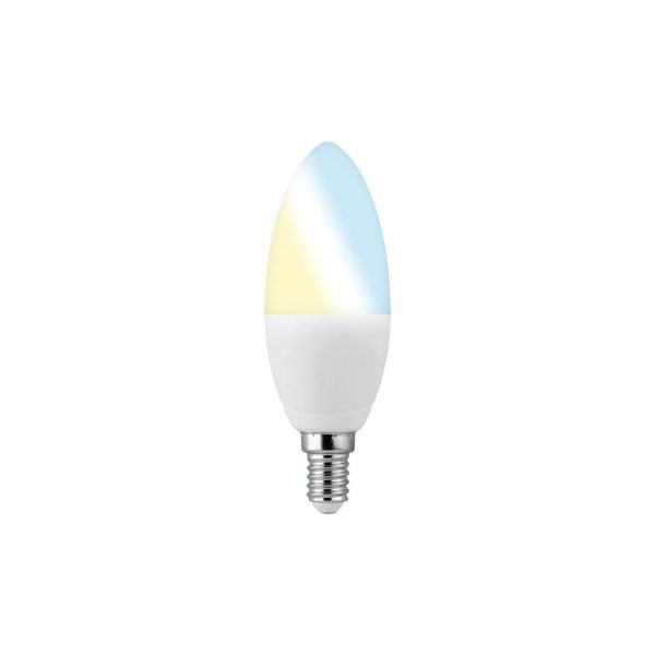 Livarno Home LED Smart Bulb E14 5.5W Zigbee, vista frontale con attacco a vite E14