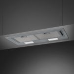 Smeg KSG70E cappa aspirante integrata 73 cm installata sotto pensile con luci LED accese
