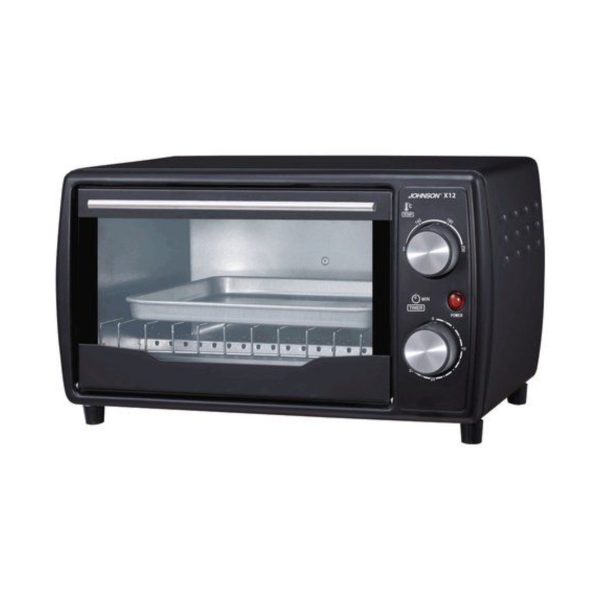 Forno Elettrico Johnson Serie X X12 12L vista frontale con sportello in vetro e teglia inclusa