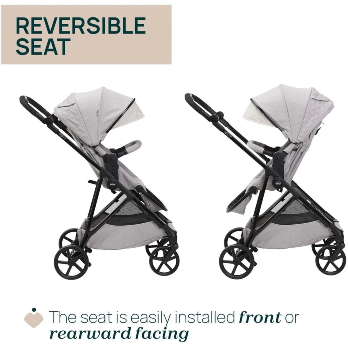 Chicco Seety Florence Beige passeggino con seduta reversibile fronte e contromarcia genitore