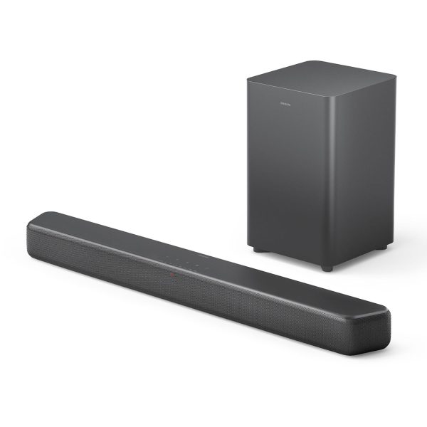 Philips TAB5309/10 soundbar 2.1 grigia con subwoofer wireless, vista d'insieme completa