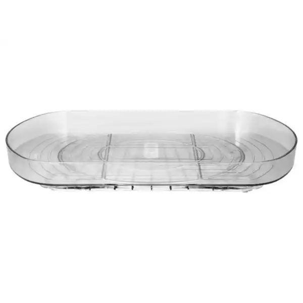 Silvercrest organizer girevole cucina 42x28x5 cm, vista frontale del vassoio ovale trasparente 360°