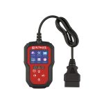 Ultimate Speed USOBD A1 diagnosi OBD2 auto, vista frontale con display menu e connettore
