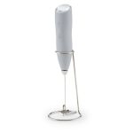 Montalatte Silvercrest grigio con frusta in acciaio inossidabile inserito nella staffa di appoggio inclusa