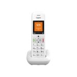 Gigaset E390 telefono cordless bianco con base, display SOS Emergency Call e tastiera numerica ampia