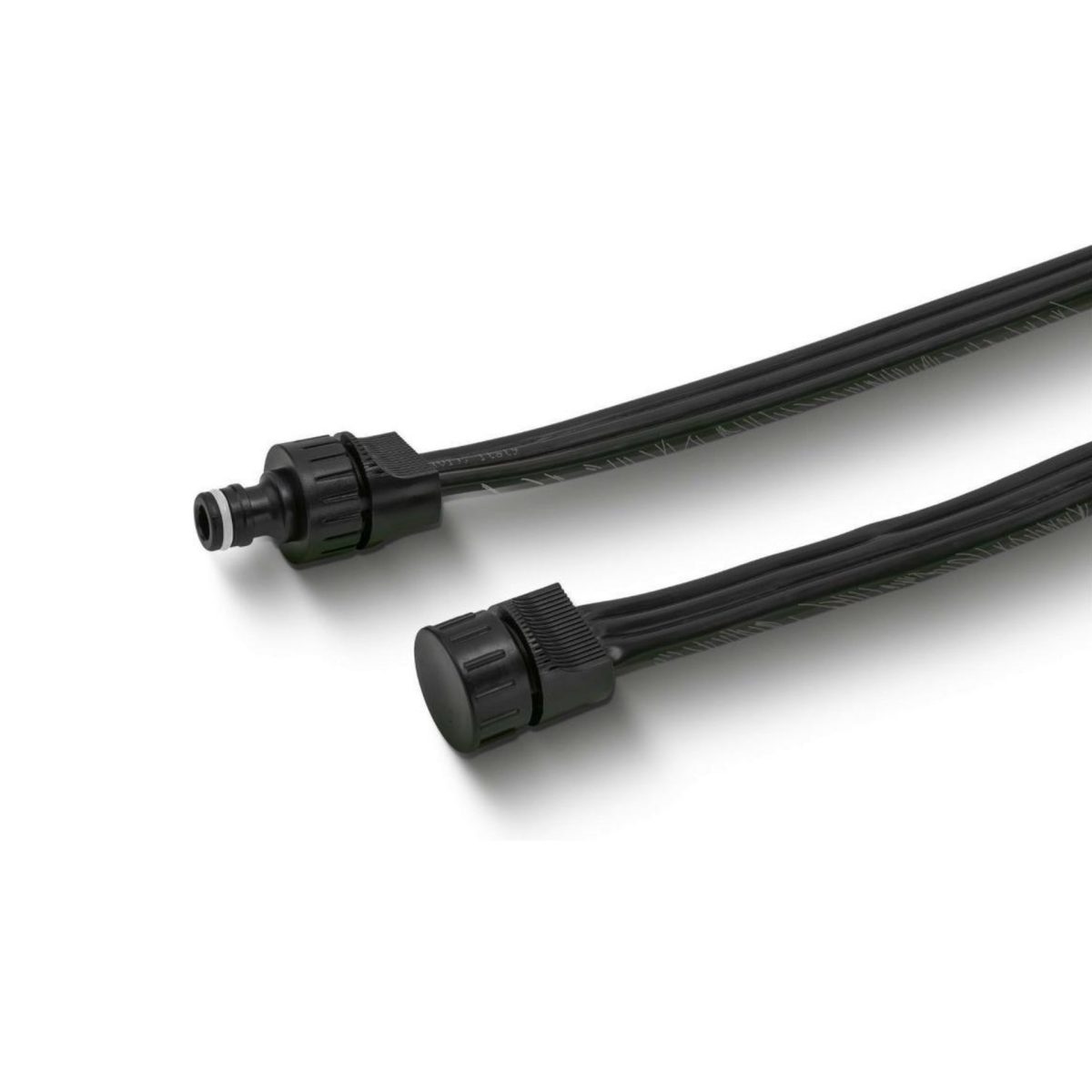 Tubo per irrigazione Parkside 20m Ø13mm, dettaglio dei due raccordi estensibili alle estremità