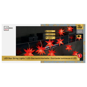 Livarno Home catena LED stelle luminose 3D rosse, confezione originale con scatola danneggiata