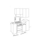 Cucina De'Longhi SGW 554 GN N schema tecnico con misure di ingombro e distanze di installazione in cucina