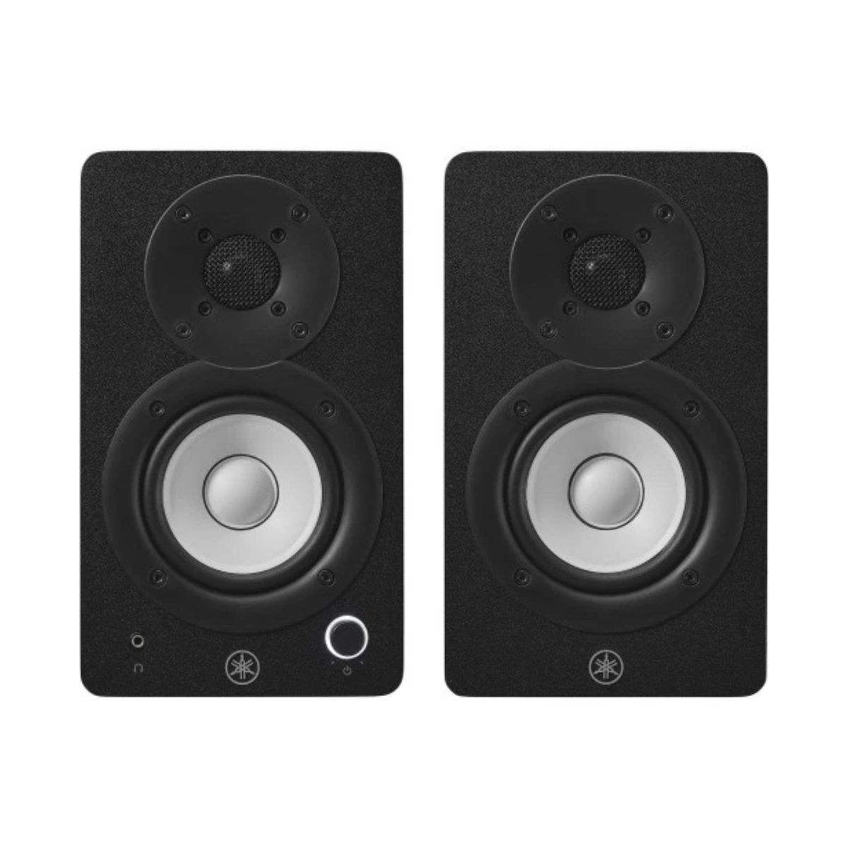 Yamaha HS3 Black coppia diffusori attivi vista frontale con woofer bianco e tweeter a cupola
