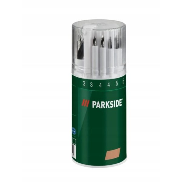 Parkside set punte da legno trapano 7pz carbonio nella confezione cilindrica originale con misure 3-5mm