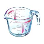 Caraffa graduata Pyrex Classic 0.25L in vetro borosilicato, vista frontale su sfondo bianco
