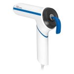 Polti Vaporella Vertical Styler GSM50B ricondizionato, dettaglio retro con serbatoio acqua e maniglia blu