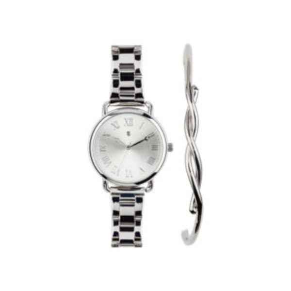 Orologio Auriol donna al quarzo con quadrante bianco e bracciale intrecciato incluso nel set