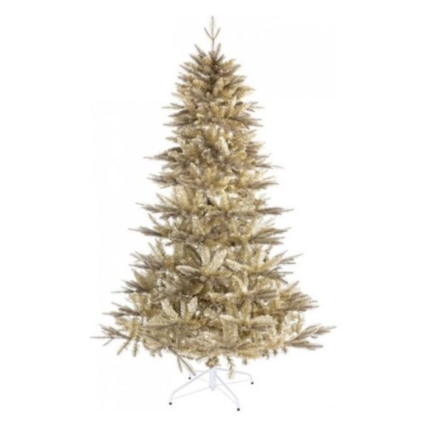 Albero di Natale sintetico Bizzotto TISSI 210cm oro in PVC e PE con base a treppiede, vista frontale intera