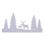 Livarno decorazione natalizia da finestra in feltro LED 60x30cm, motivo bosco con cervi e abeti luminosi