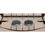 Piano cottura Hotpoint PHN 960MST avena, dettaglio ravvicinato dei due fuochi ausiliari centrali