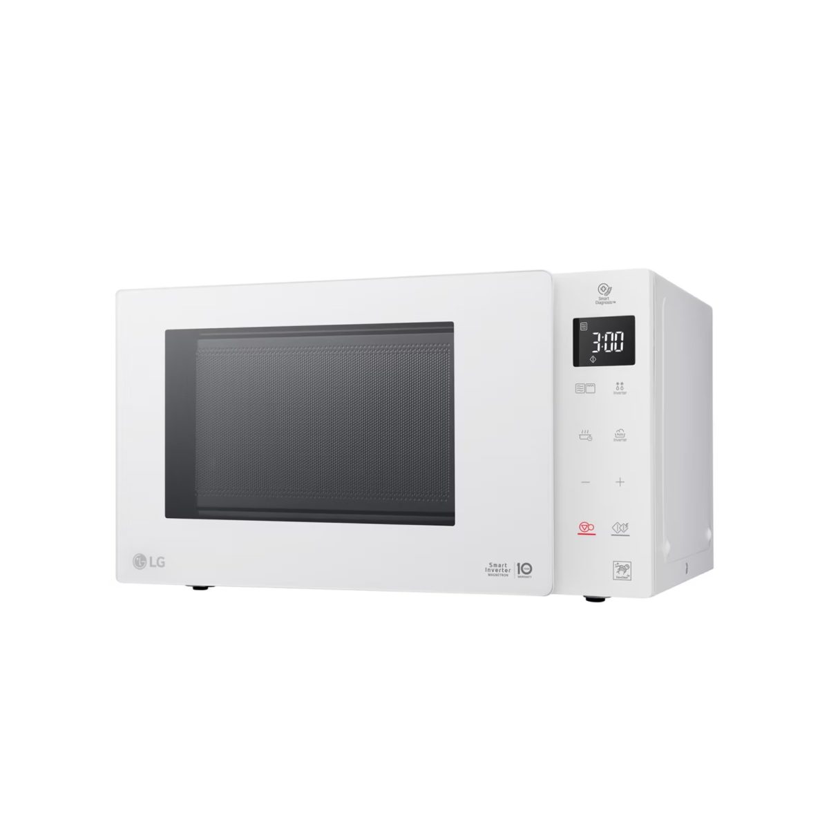 Microonde LG NeoChef MH6336GIH bianco vista frontale con display digitale e comandi touch