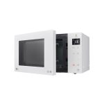 Microonde LG NeoChef MH6336GIH con sportello aperto, vista interna cavità e pannello comandi digitale