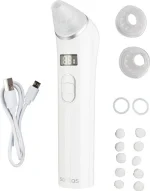 Sanitas SFC 35 con accessori inclusi: cavo USB, testine ricambio, filtri e anelli in gomma
