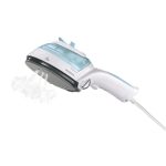 Silvercrest SDRB 1000W spazzola vapore in funzione, getto di vapore dalla piastra durante la stiratura