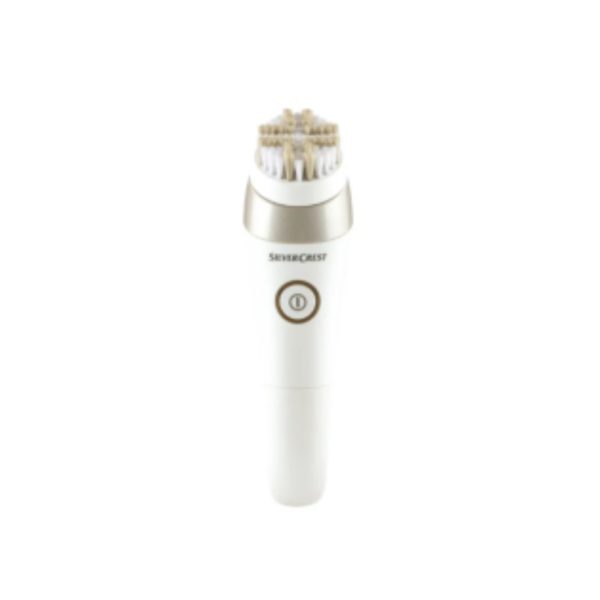 Silvercrest SGRB 3 A2 detergente viso elettrico vista frontale con testina a spazzola e pulsante accensione