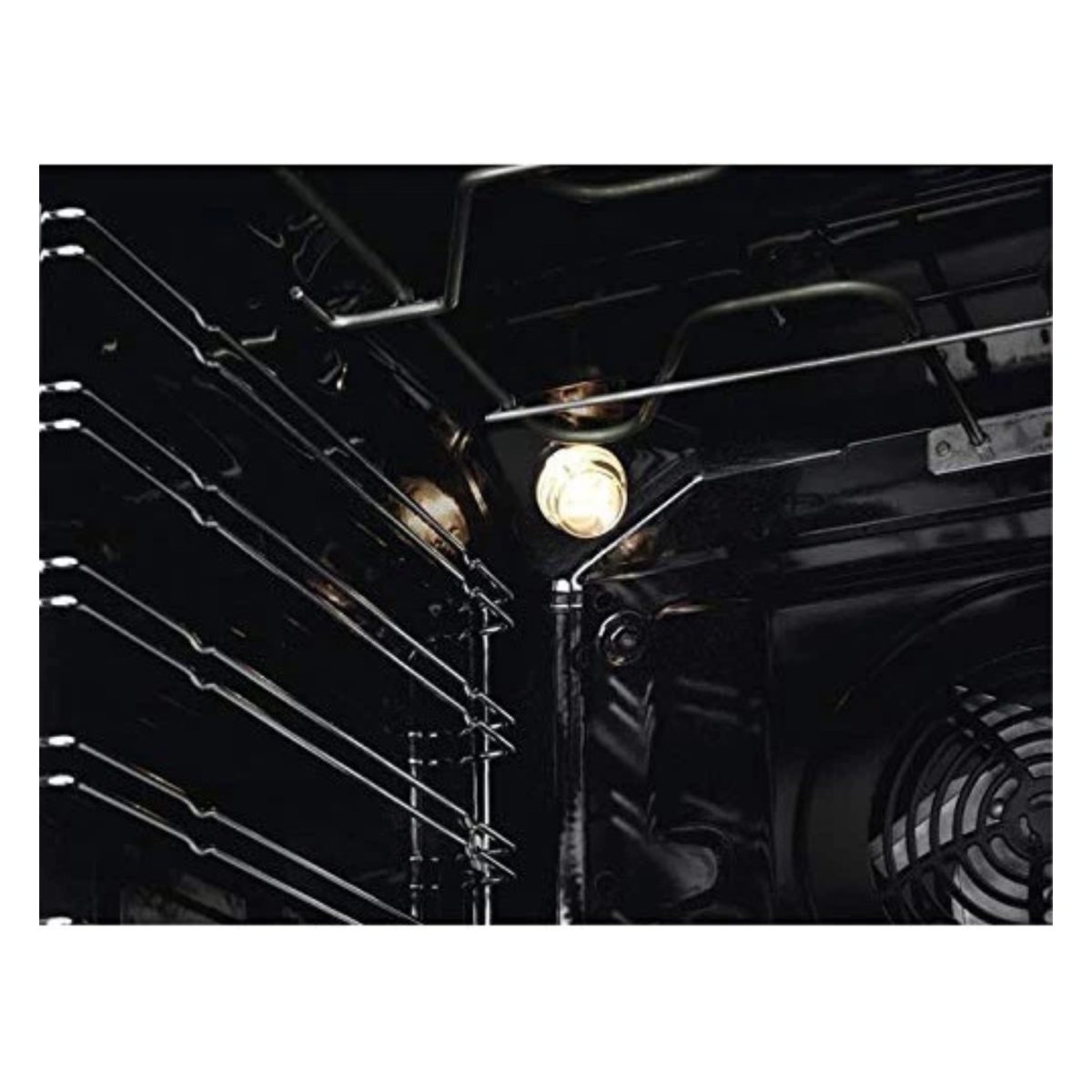 Electrolux FR65G forno da incasso, dettaglio interno con resistenza, luce e griglie laterali cromate
