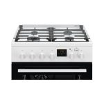 Electrolux LKK640200W dettaglio piano cottura a gas 4 fuochi con manopole e display