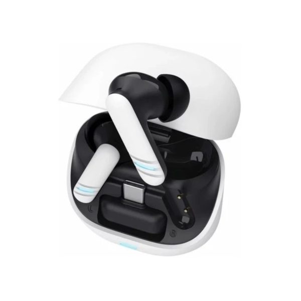 Trust GXT 409 Oxxie BT TWS auricolari bianchi con custodia di ricarica aperta e dongle USB-C