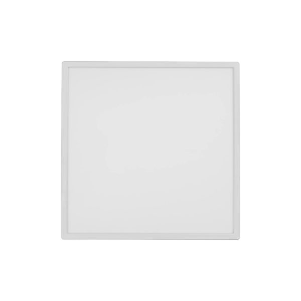 Pannello LED Livarno 42x42 dimmerabile 3000-6500K, vista frontale plafoniera quadrata bianca