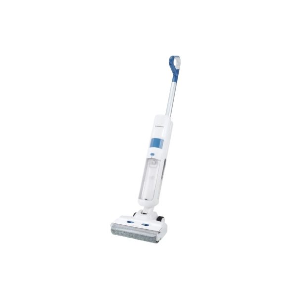 Lavapavimenti Silvercrest SHA 125 B1 ricondizionata, vista frontale con serbatoio e spazzola a rullo