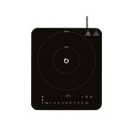 Silvercrest SIKP 2200 piastra ad induzione ricondizionata vista frontale accesa con display ON e cavo alimentazione
