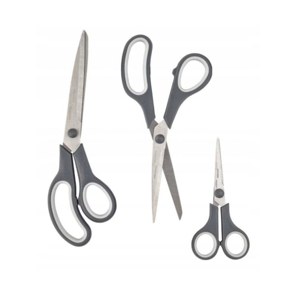 Set 3 Forbici Crelando in acciaio inossidabile con impugnatura ergonomica, misure grande media e piccola
