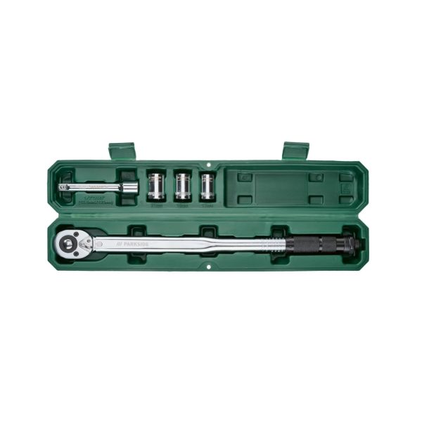 Chiave dinamometrica Parkside 80-210 Nm 1/2 nella valigetta rigida con bussole e prolunga incluse
