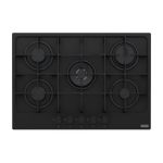 Vista frontale del piano cottura a gas Franke Maris FHMA 755 4G DC 5 fuochi Black Matt