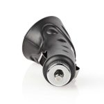 Caricabatterie auto Nedis USB 1.0A nero, dettaglio spinotto accendisigari e vite di aggancio