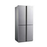 Hisense RQ515N4AC2 frigorifero Cross Door 4 porte in acciaio inox vista laterale con porte chiuse