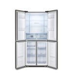 Hisense RQ515N4AC2 frigorifero Cross Door 4 porte aperte, vista interno con vani e cassetti