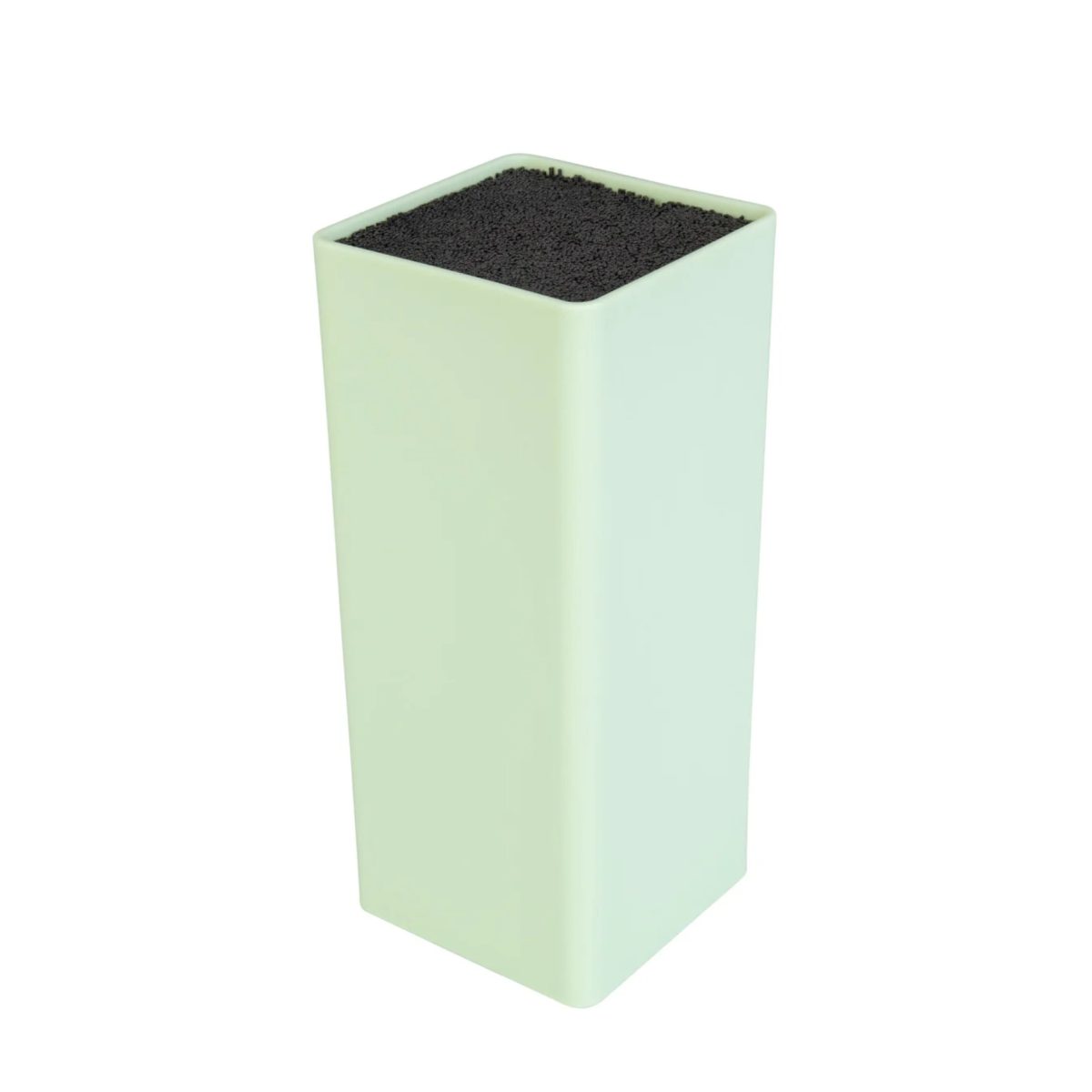 Ceppo portacoltelli Livarno verde, vista dall'alto con setole nere inserite