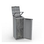 Terry Ecoline 1 armadio raccolta differenziata 110L grigio con anta e coperchio aperti, sacco interno visibile
