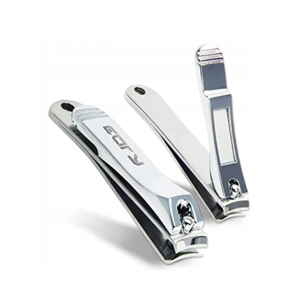 Tagliaunghie EORY professionale con leva extra per pedicure, set completo in acciaio inox lucido