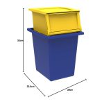 Terry Ecobin 25+30 Set 2 Contenitori Rifiuti Raccolta Differenziata Giallo Blu - immagine 2