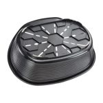 Ferplast Siesta Deluxe 6 cuccia nera, vista dal basso con griglia esagonale drenante e piedini antiscivolo